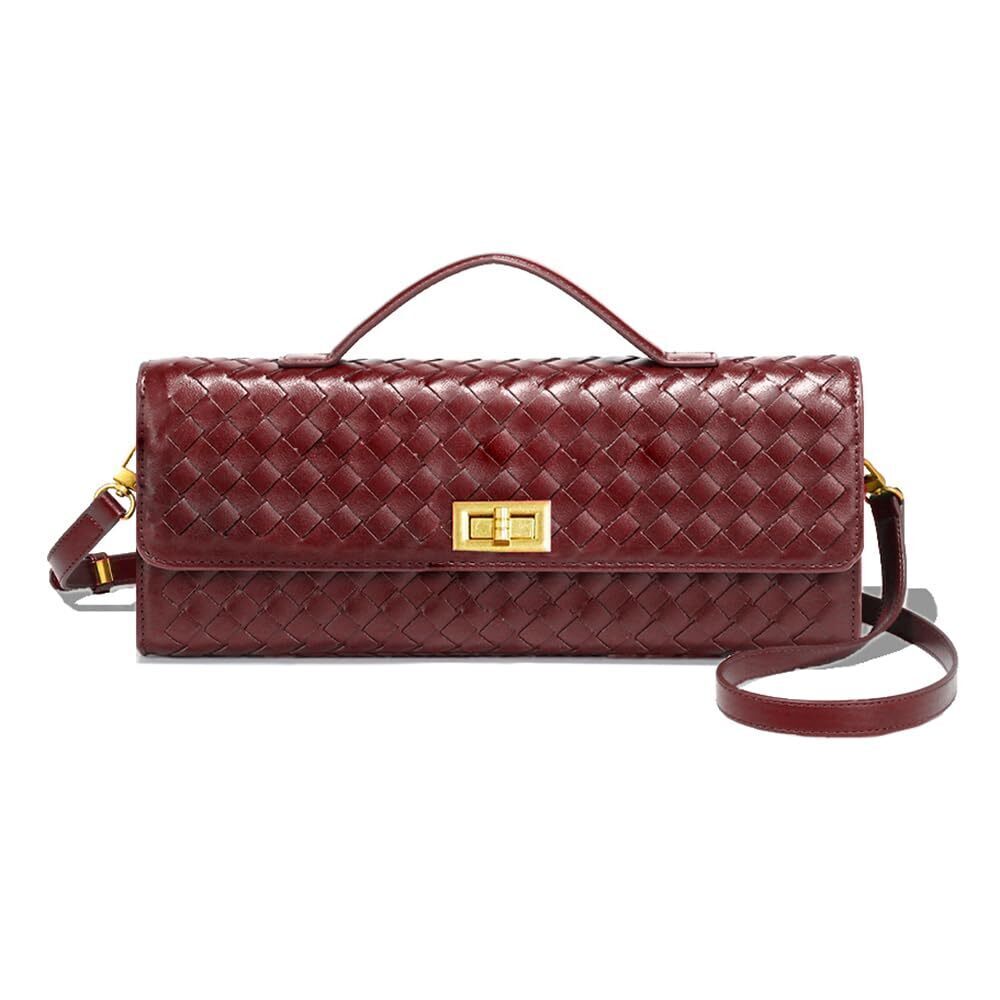 6146 Woven Clutch Purse Fashion Small Square Handbag Vintage Premium Bag PU
